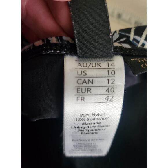 Nip Tuck Swim Palm Foil Twist Front Tummy Control Swimsuit sz 10 modest slimming - Picture 7 of 10